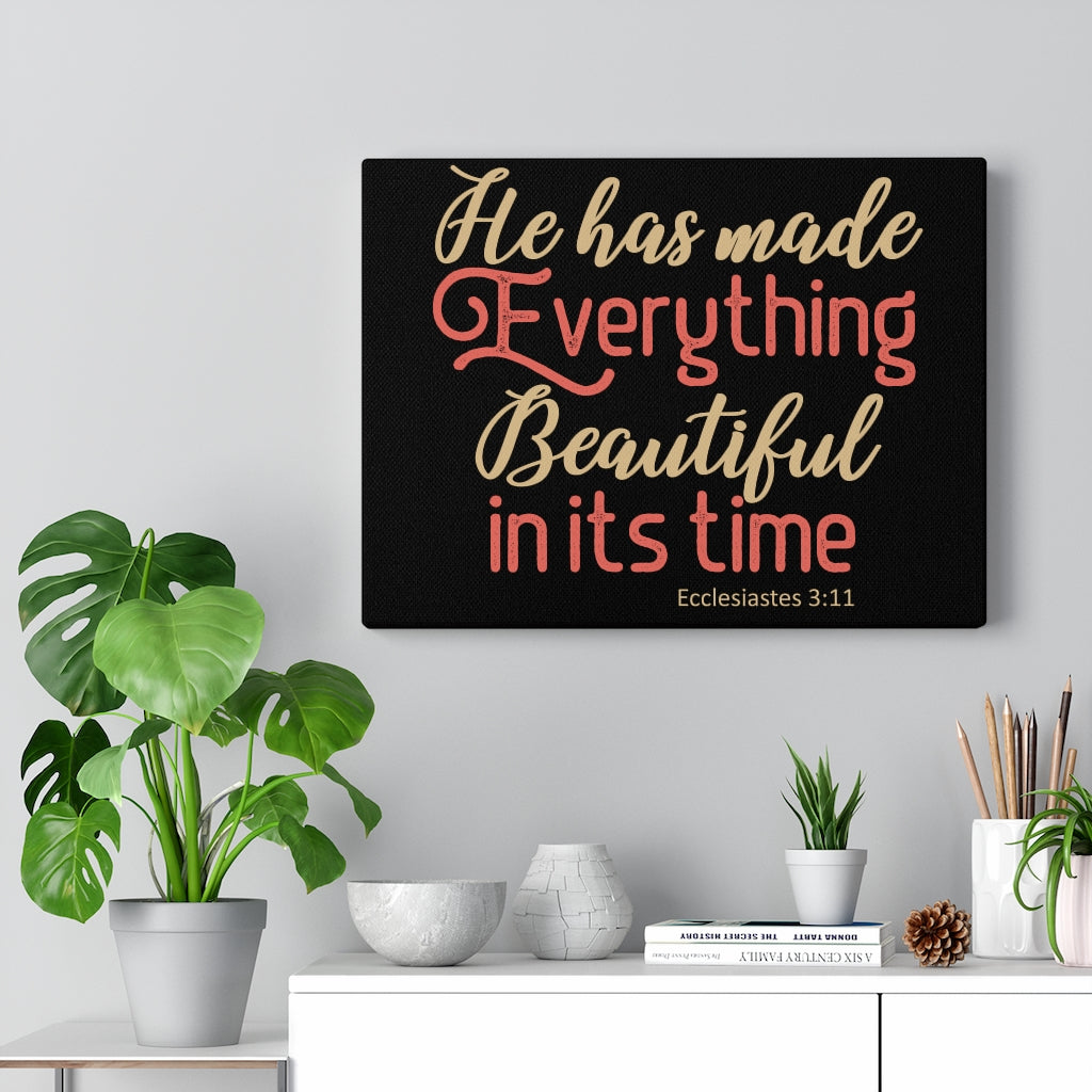 Scripture Walls Beautiful In Its Time Ecclesiastes 3:11 Christian Wall Art Bible Verse Print Ready To Hang Unframed-Express Your Love Gifts