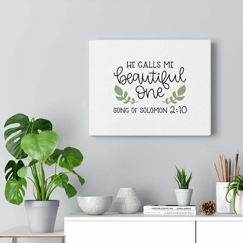 Scripture Walls Beautiful One Song Of Solomon 2:10 Bible Verse Canvas Christian Wall Art Ready to Hang Unframed-Express Your Love Gifts