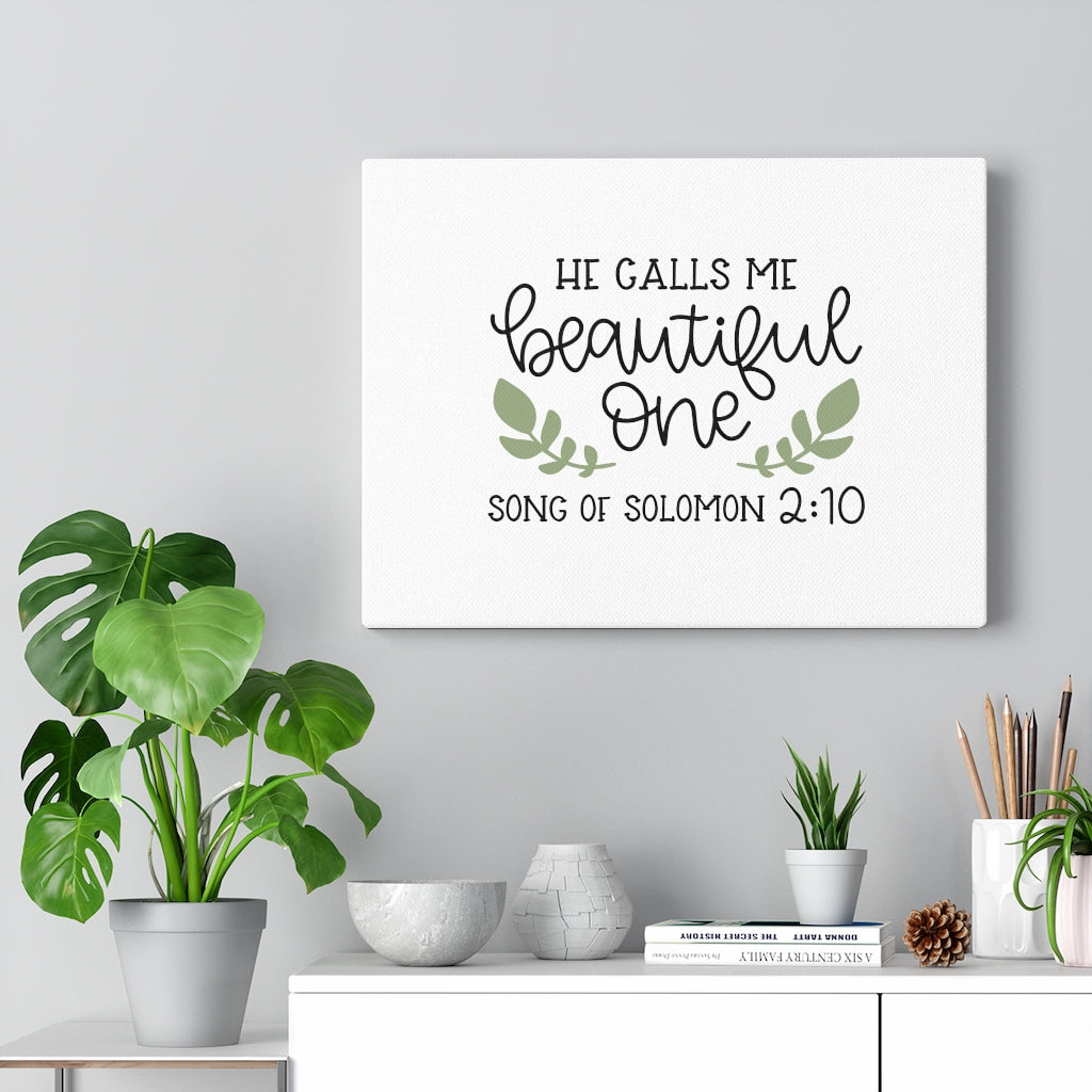 Scripture Walls Beautiful One Song Of Solomon 2:10 Bible Verse Canvas Christian Wall Art Ready to Hang Unframed-Express Your Love Gifts