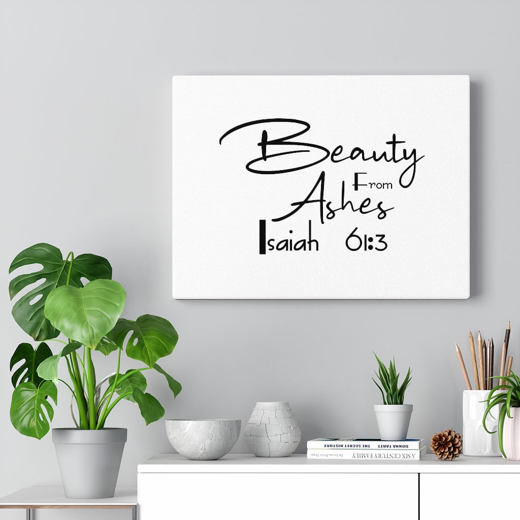 Scripture Walls Beauty From Ashes Isaiah 61:3 Bible Verse Canvas Christian Wall Art Ready to Hang Unframed-Express Your Love Gifts