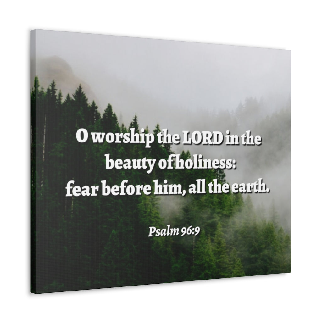 Scripture Walls Beauty Of Holiness Psalm 96:9 Bible Verse Canvas Christian Wall Art Ready to Hang Unframed-Express Your Love Gifts