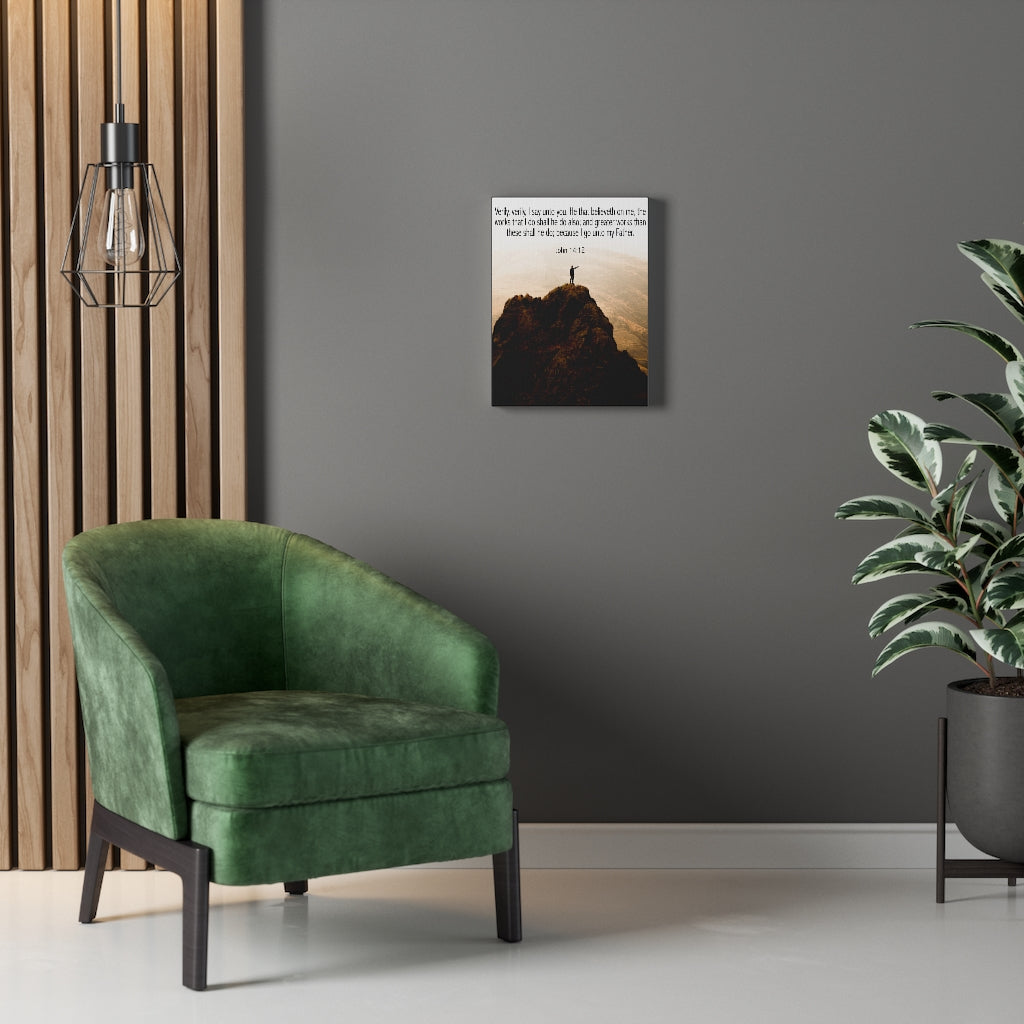 Scripture Walls Because Go Unto My Father John 14:12 Bible Verse Canvas Christian Wall Art Ready to Hang Unframed-Express Your Love Gifts