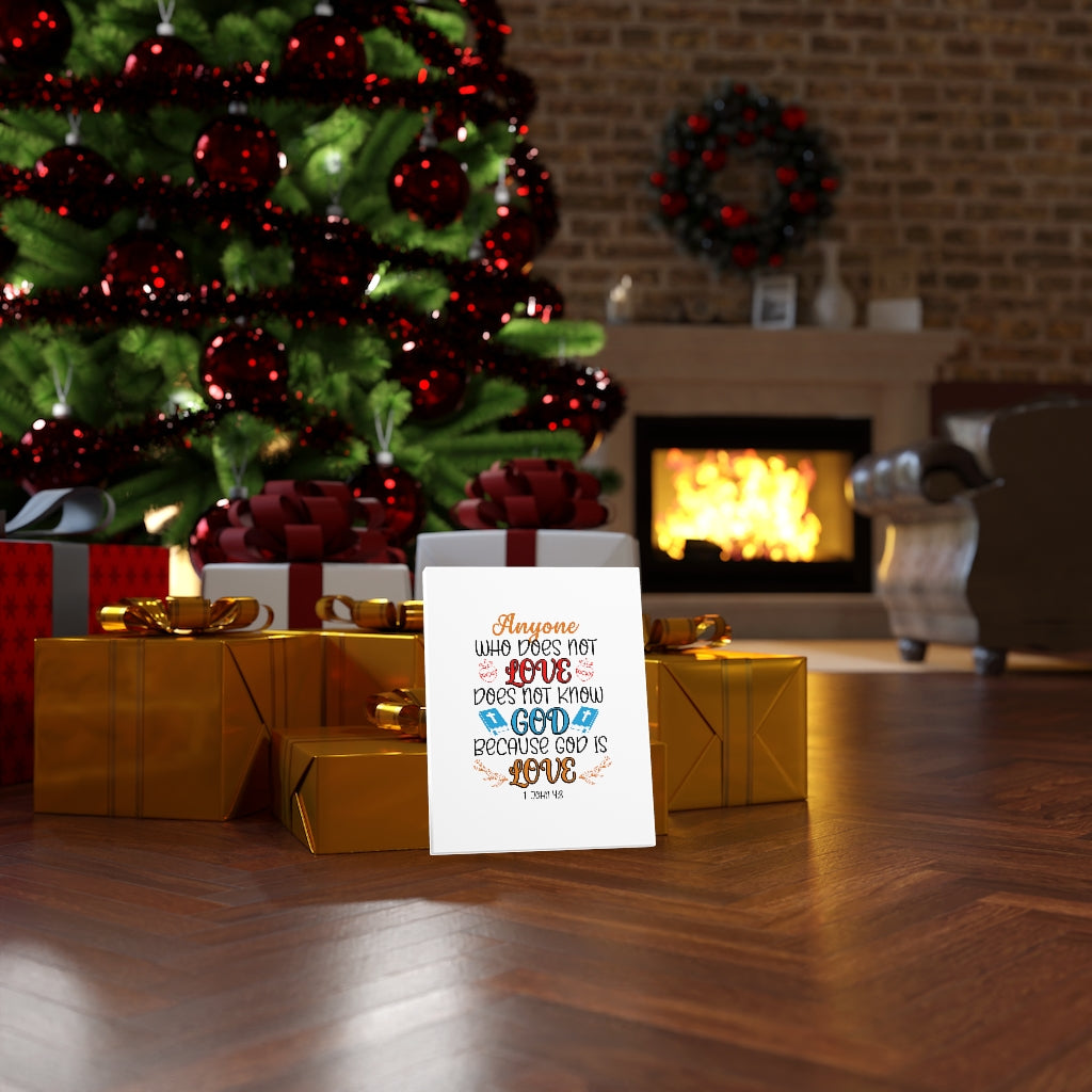 Scripture Walls Because God Is Love 1 John 4:8 Bible Verse Canvas Christian Wall Art Ready to Hang Unframed-Express Your Love Gifts