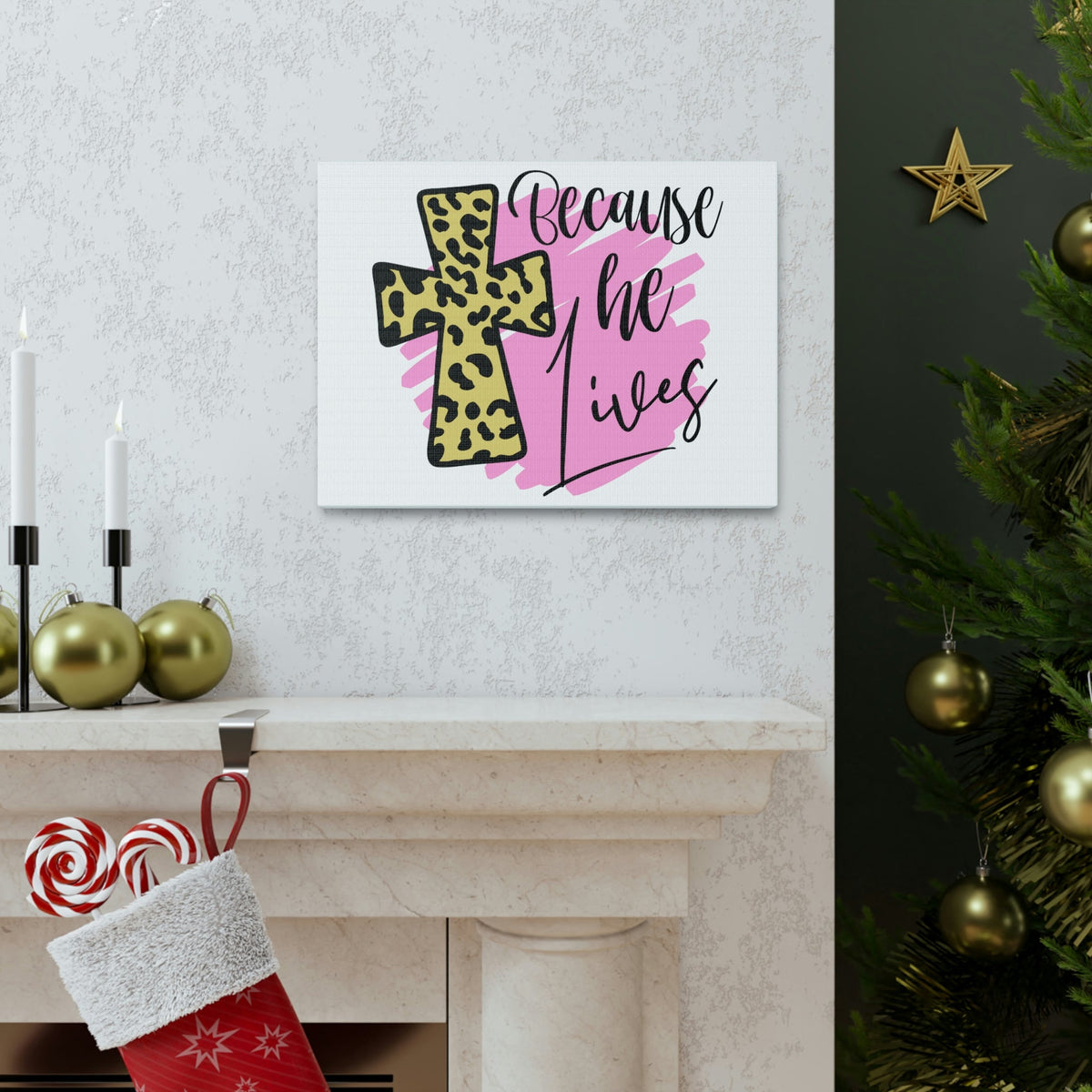 Scripture Walls Because He Lives John 14:19 Christian Wall Art Print Ready to Hang Unframed-Express Your Love Gifts