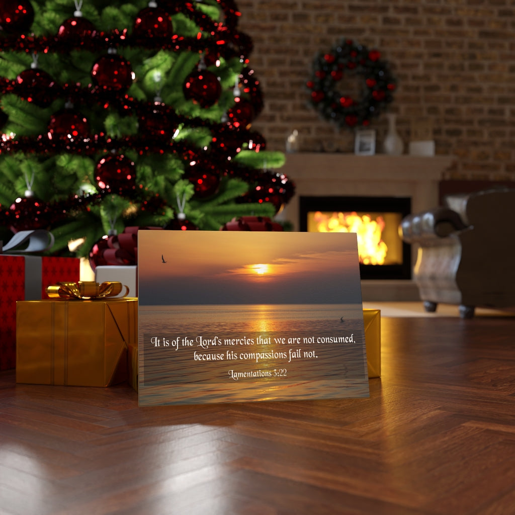 Scripture Walls Because His Compassions Lamentations 3:22 Bible Verse Canvas Christian Wall Art Ready to Hang Unframed-Express Your Love Gifts