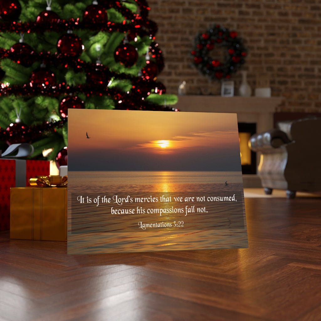 Scripture Walls Because His Compassions Lamentations 3:22 Bible Verse Canvas Christian Wall Art Ready to Hang Unframed-Express Your Love Gifts