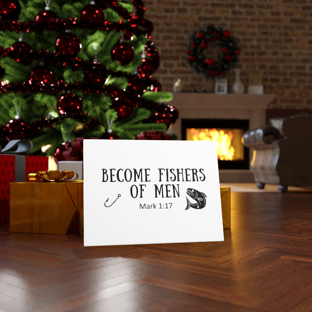 Scripture Walls Become Fishers Of Men Mark 1:17 Bible Verse Canvas Christian Wall Art Ready to Hang Unframed-Express Your Love Gifts