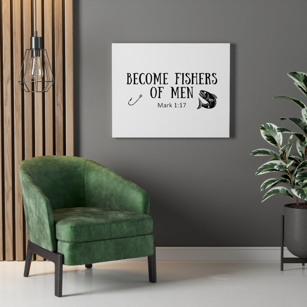 Scripture Walls Become Fishers Of Men Mark 1:17 Bible Verse Canvas Christian Wall Art Ready to Hang Unframed-Express Your Love Gifts