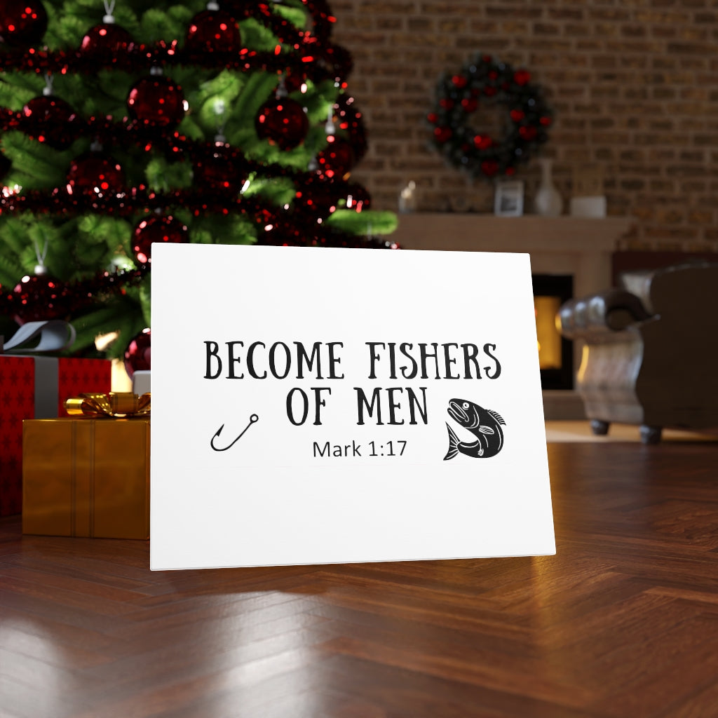 Scripture Walls Become Fishers Of Men Mark 1:17 Bible Verse Canvas Christian Wall Art Ready to Hang Unframed-Express Your Love Gifts