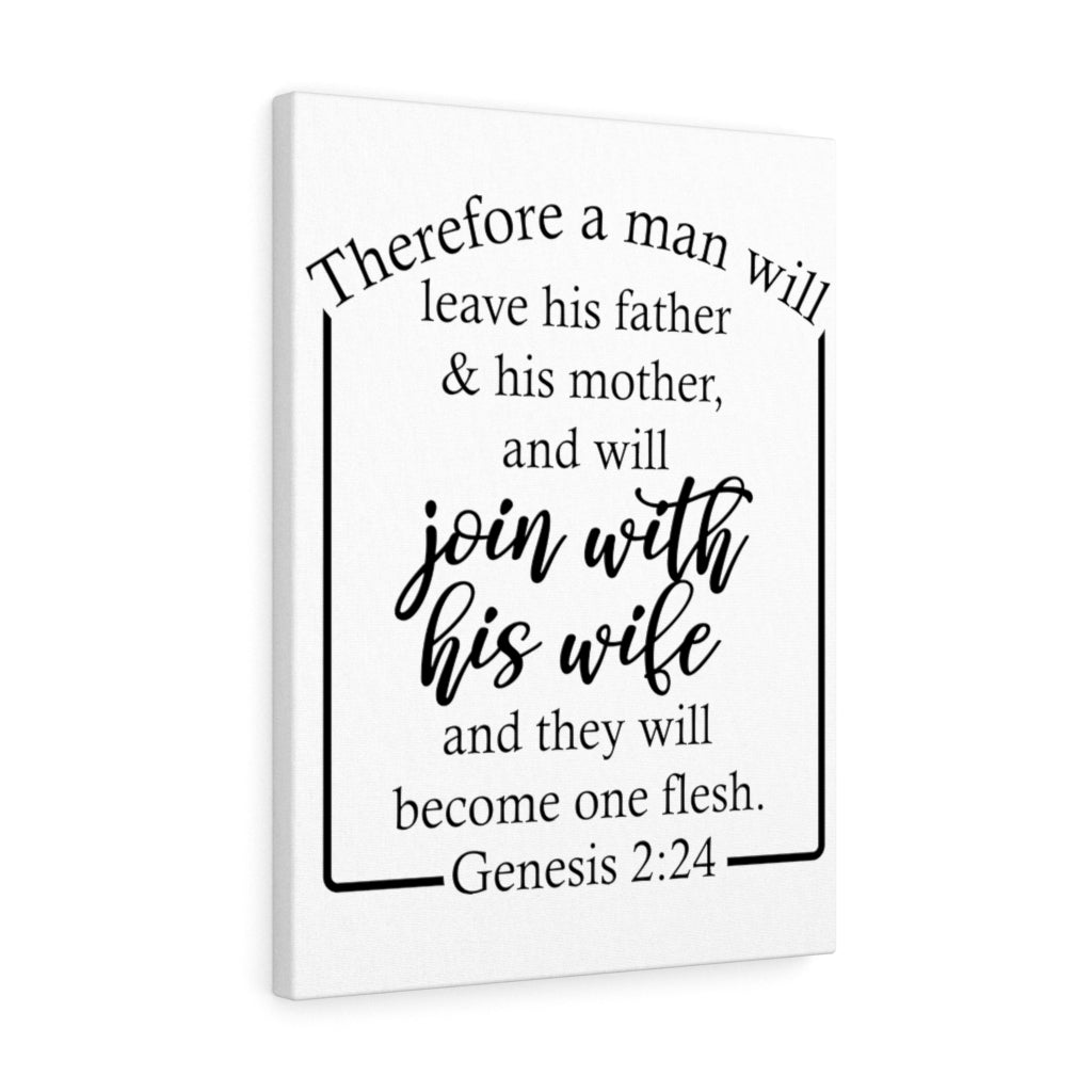 Scripture Walls Become One Flesh Genesis 2:24 Bible Verse Canvas Christian Wall Art Ready to Hang Unframed-Express Your Love Gifts