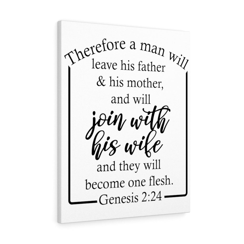 Scripture Walls Become One Flesh Genesis 2:24 Bible Verse Canvas Christian Wall Art Ready to Hang Unframed-Express Your Love Gifts