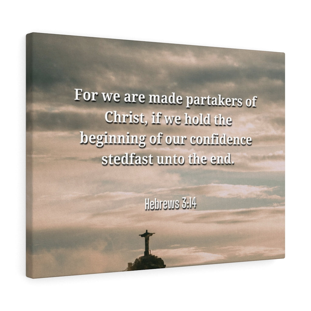Scripture Walls Beginning Of Our Confidence Hebrews 3:14 Bible Verse Canvas Christian Wall Art Ready to Hang Unframed-Express Your Love Gifts