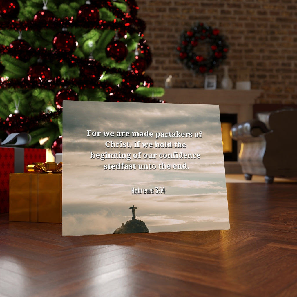 Scripture Walls Beginning Of Our Confidence Hebrews 3:14 Bible Verse Canvas Christian Wall Art Ready to Hang Unframed-Express Your Love Gifts