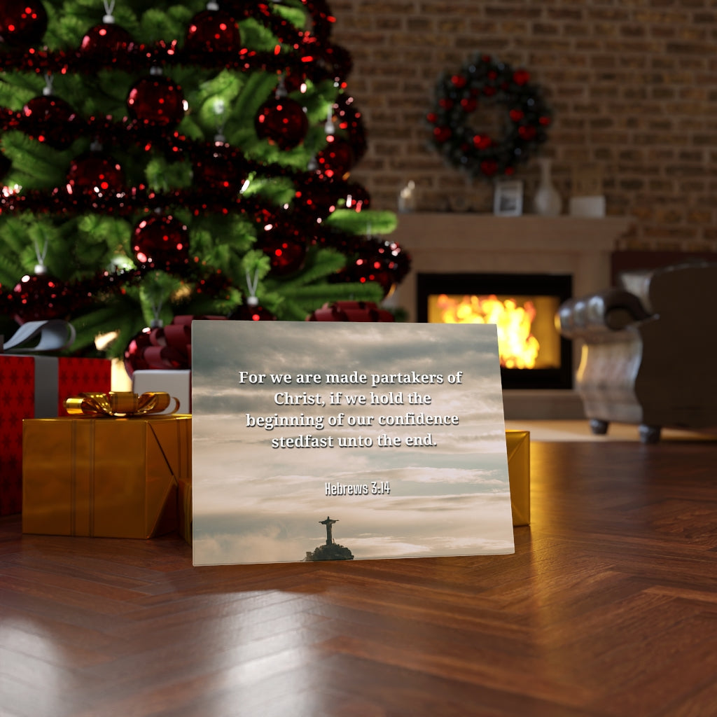 Scripture Walls Beginning Of Our Confidence Hebrews 3:14 Bible Verse Canvas Christian Wall Art Ready to Hang Unframed-Express Your Love Gifts