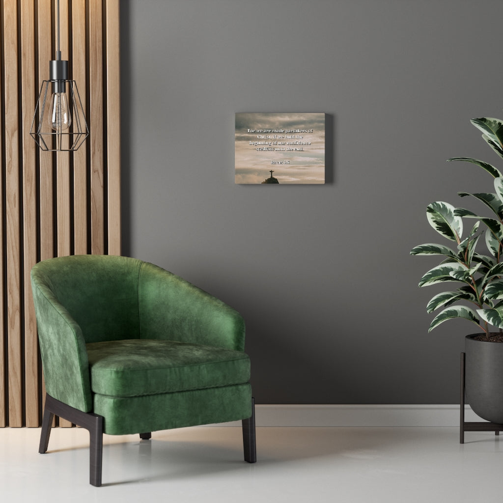 Scripture Walls Beginning Of Our Confidence Hebrews 3:14 Bible Verse Canvas Christian Wall Art Ready to Hang Unframed-Express Your Love Gifts