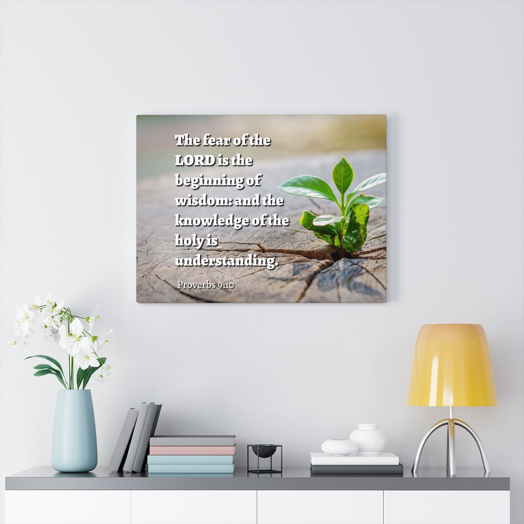 Scripture Walls Beginning Of Wisdom Proverbs 9:10 Bible Verse Canvas Christian Wall Art Ready to Hang Unframed-Express Your Love Gifts