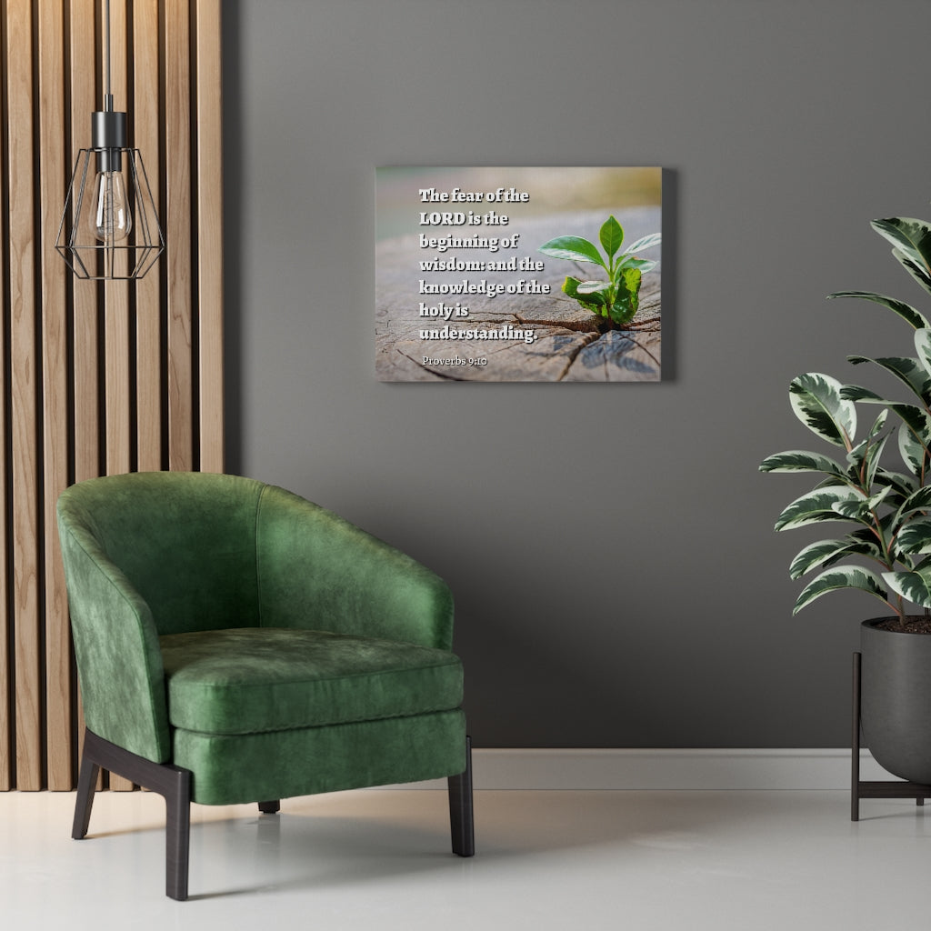 Scripture Walls Beginning Of Wisdom Proverbs 9:10 Bible Verse Canvas Christian Wall Art Ready to Hang Unframed-Express Your Love Gifts