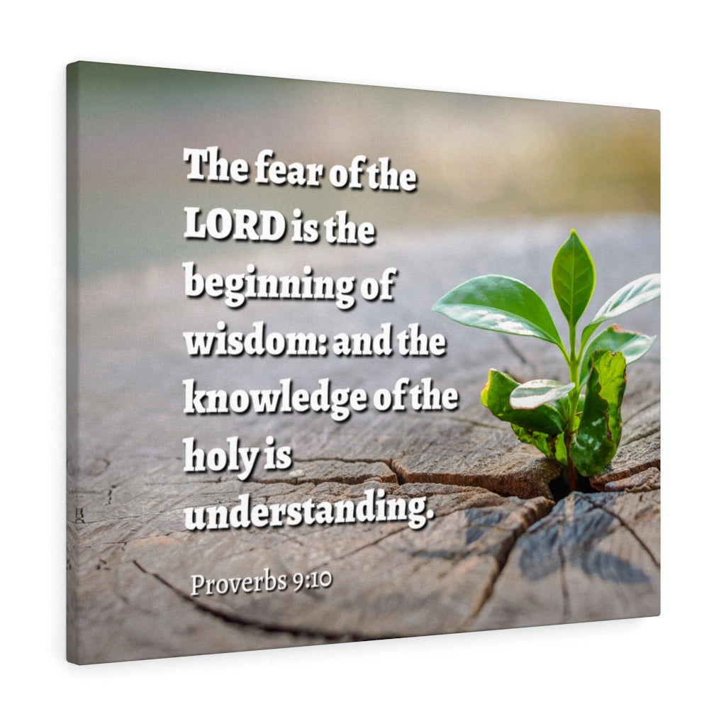 Scripture Walls Beginning Of Wisdom Proverbs 9:10 Bible Verse Canvas Christian Wall Art Ready to Hang Unframed-Express Your Love Gifts