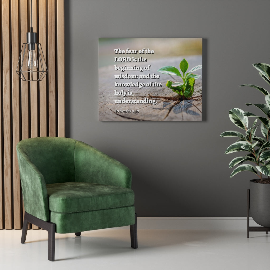 Scripture Walls Beginning Of Wisdom Proverbs 9:10 Bible Verse Canvas Christian Wall Art Ready to Hang Unframed-Express Your Love Gifts