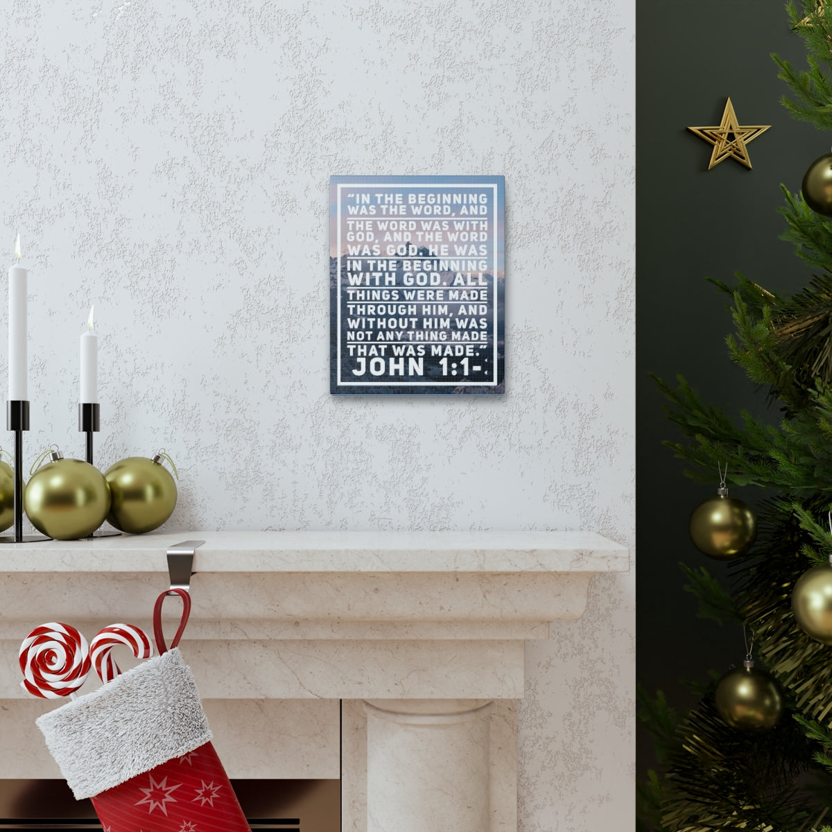 Scripture Walls Beginning With God John 1:1-3 Christian Wall Art Bible Verse Print Ready to Hang Unframed-Express Your Love Gifts