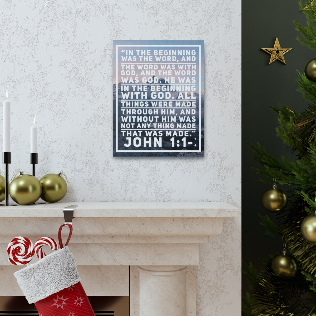 Scripture Walls Beginning With God John 1:1-3 Christian Wall Art Bible Verse Print Ready to Hang Unframed-Express Your Love Gifts