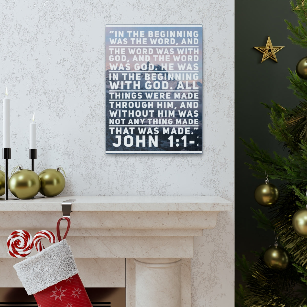 Scripture Walls Beginning With God John 1:1-3 Christian Wall Art Bible Verse Print Ready to Hang Unframed-Express Your Love Gifts