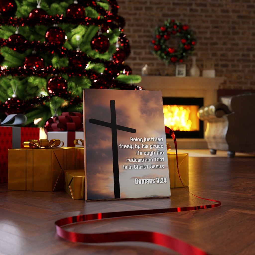 Scripture Walls Being Justified Romans 3:24 Bible Verse Canvas Christian Wall Art Ready to Hang Unframed-Express Your Love Gifts