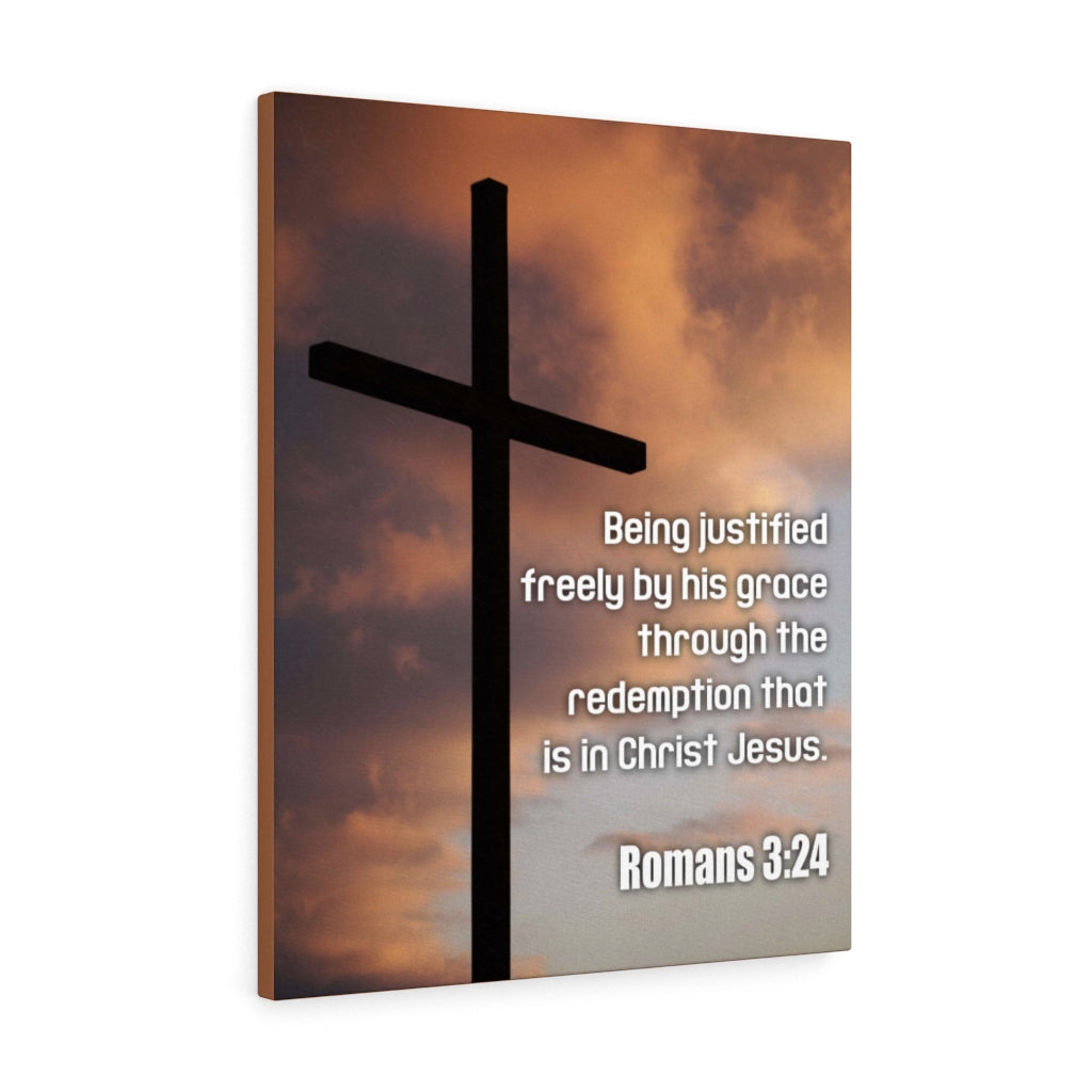 Scripture Walls Being Justified Romans 3:24 Bible Verse Canvas Christian Wall Art Ready to Hang Unframed-Express Your Love Gifts