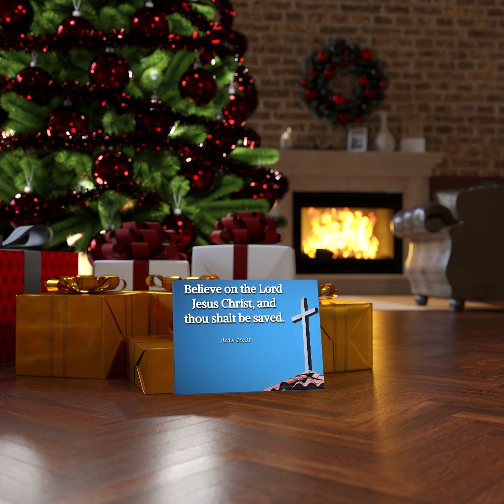 Scripture Walls Believe Acts 16:31 Bible Verse Canvas Christian Wall Art Ready to Hang Unframed-Express Your Love Gifts