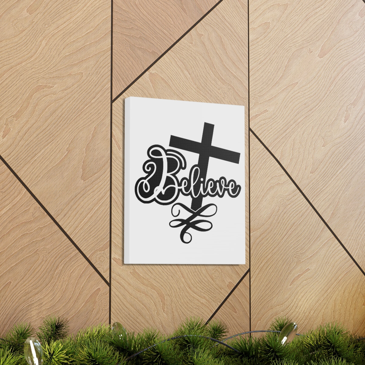 Scripture Walls Believe Acts 16:31 Christian Wall Art Print Ready to Hang Unframed-Express Your Love Gifts