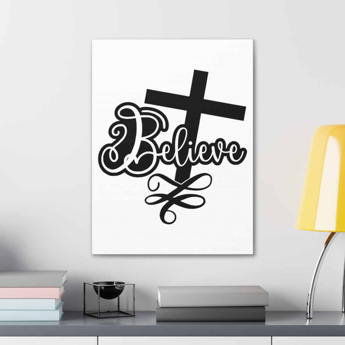 Scripture Walls Believe Acts 16:31 Christian Wall Art Print Ready to Hang Unframed-Express Your Love Gifts