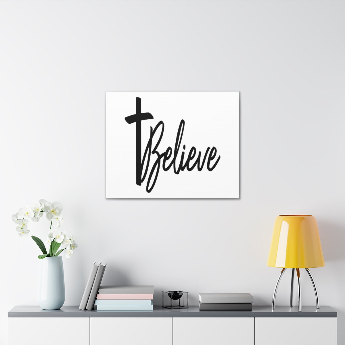 Scripture Walls Believe Cross Mark 9:23 Christian Wall Art Print Ready to Hang Unframed-Express Your Love Gifts