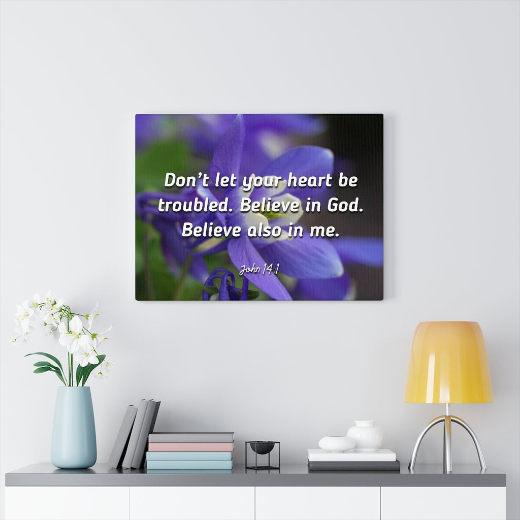 Scripture Walls Believe In God Believe Also In Me John 14:1 Bible Verse Canvas Christian Wall Art Ready to Hang Unframed-Express Your Love Gifts