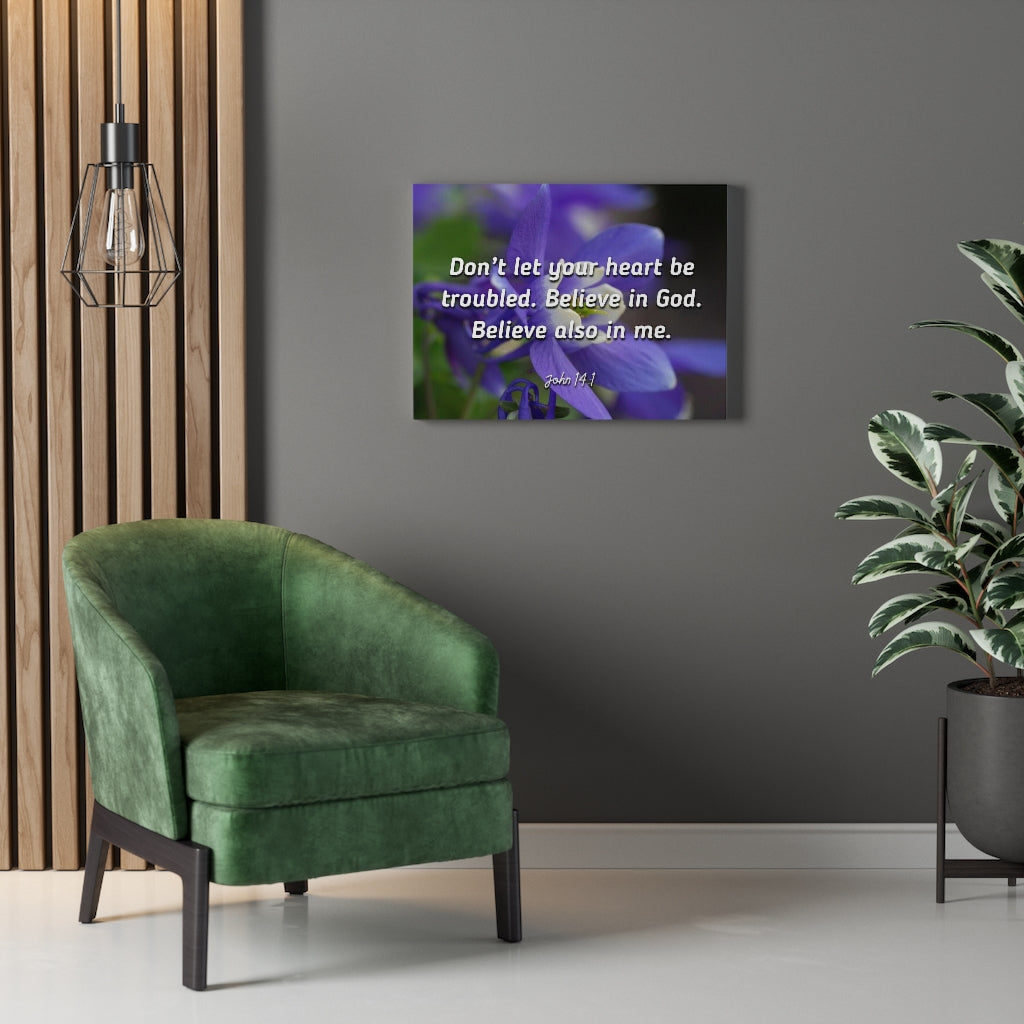 Scripture Walls Believe In God Believe Also In Me John 14:1 Bible Verse Canvas Christian Wall Art Ready to Hang Unframed-Express Your Love Gifts