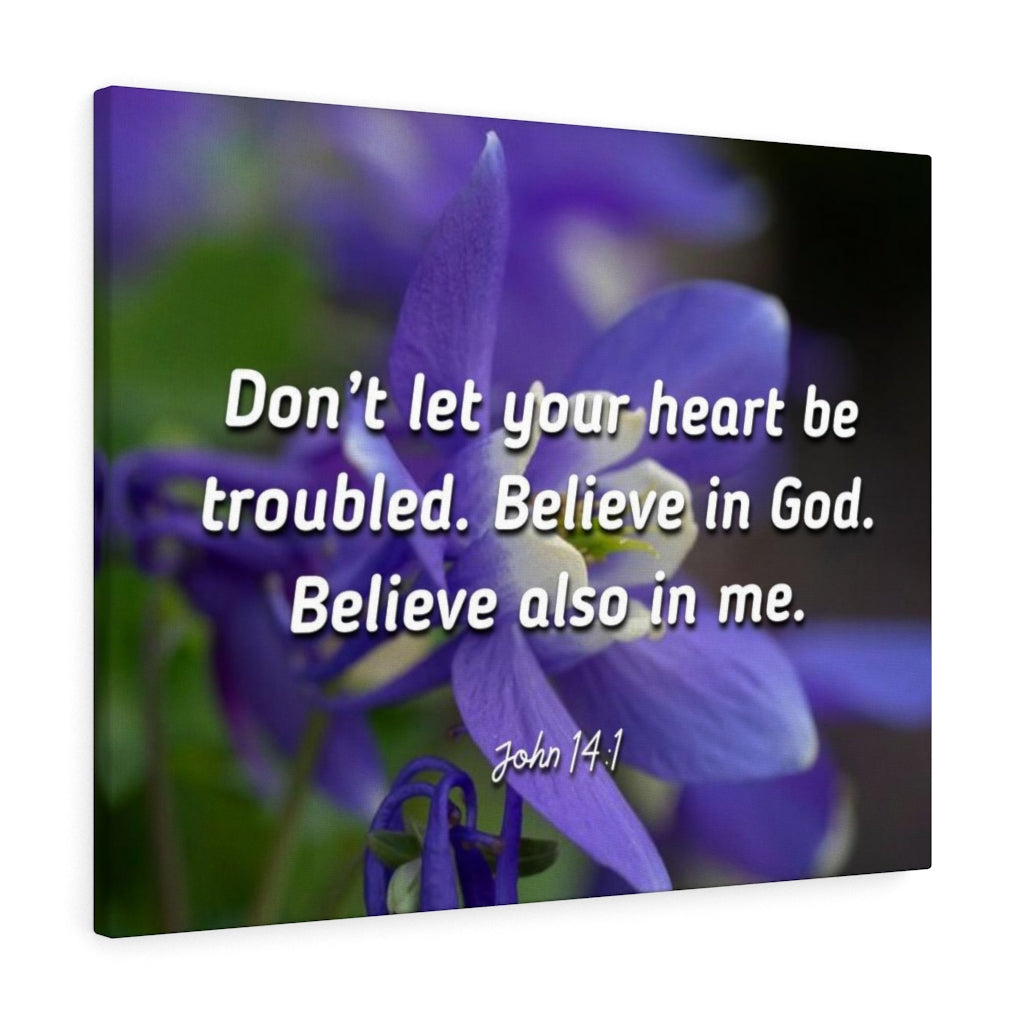 Scripture Walls Believe In God Believe Also In Me John 14:1 Bible Verse Canvas Christian Wall Art Ready to Hang Unframed-Express Your Love Gifts