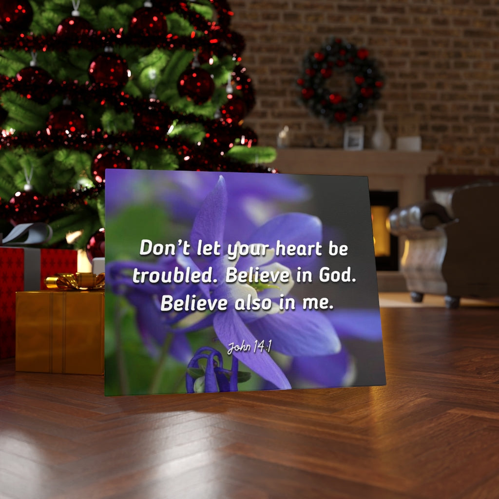 Scripture Walls Believe In God Believe Also In Me John 14:1 Bible Verse Canvas Christian Wall Art Ready to Hang Unframed-Express Your Love Gifts