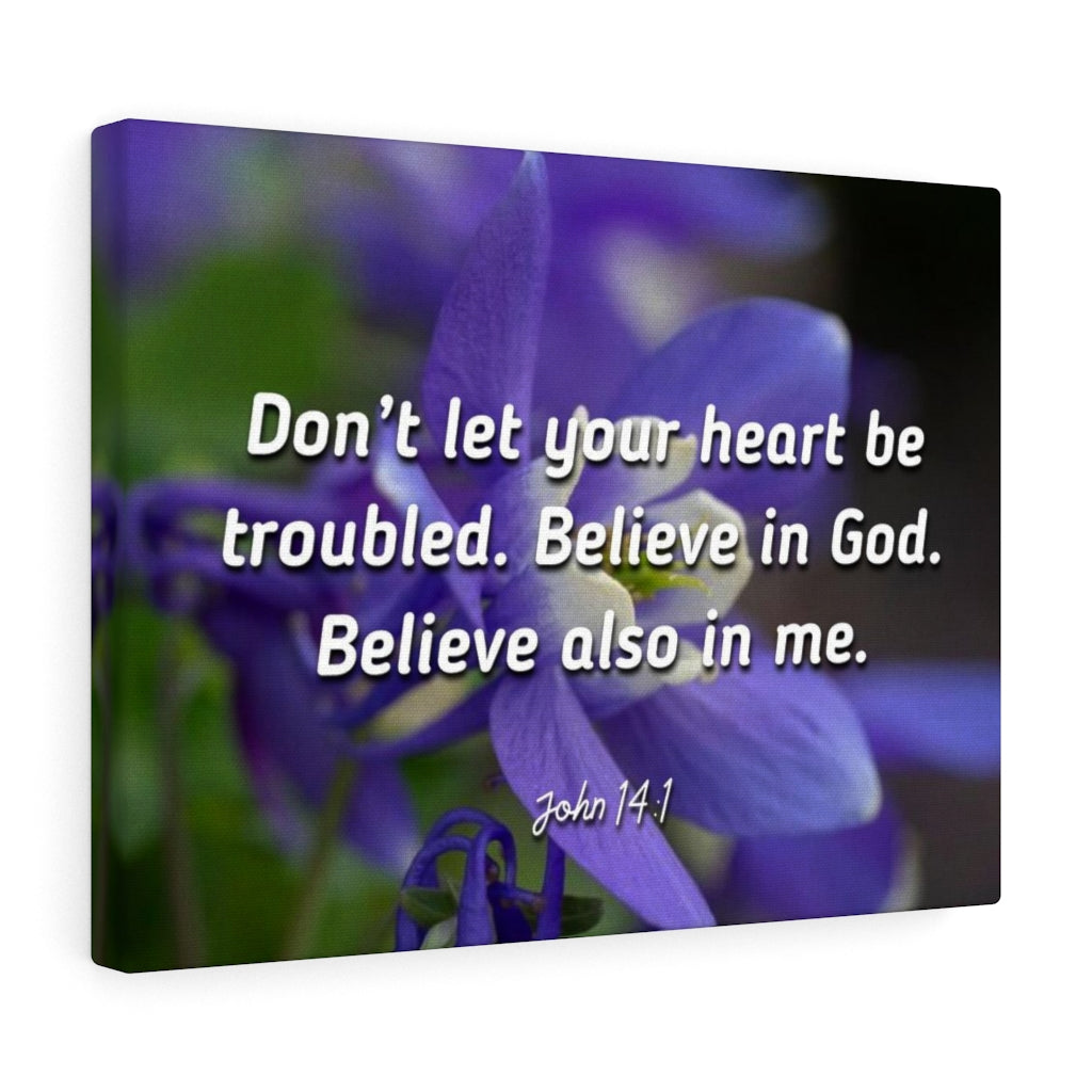 Scripture Walls Believe In God Believe Also In Me John 14:1 Bible Verse Canvas Christian Wall Art Ready to Hang Unframed-Express Your Love Gifts