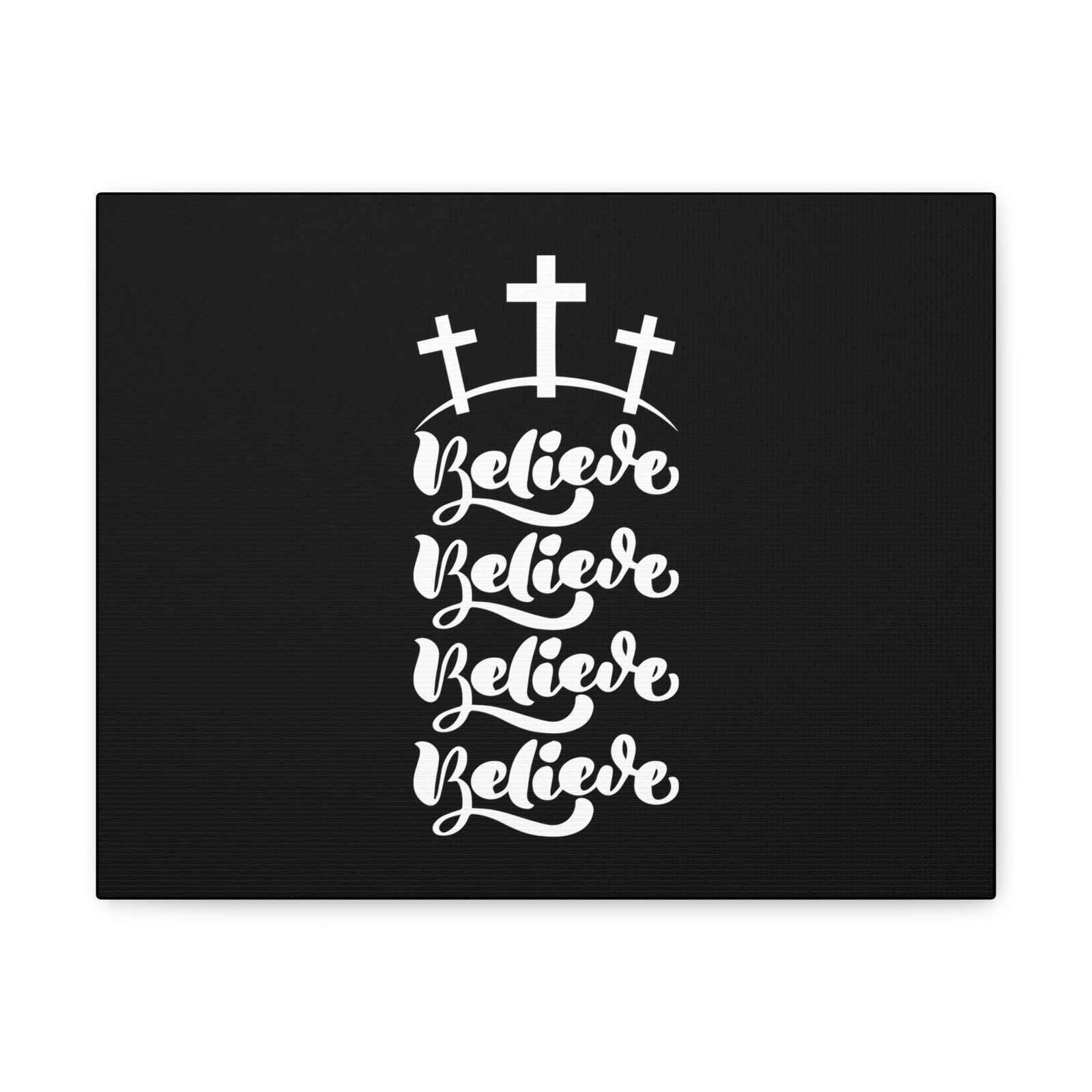 Scripture Walls Believe Mark 9:23 Cross Black Christian Wall Art Bible Verse Print Ready to Hang Unframed-Express Your Love Gifts