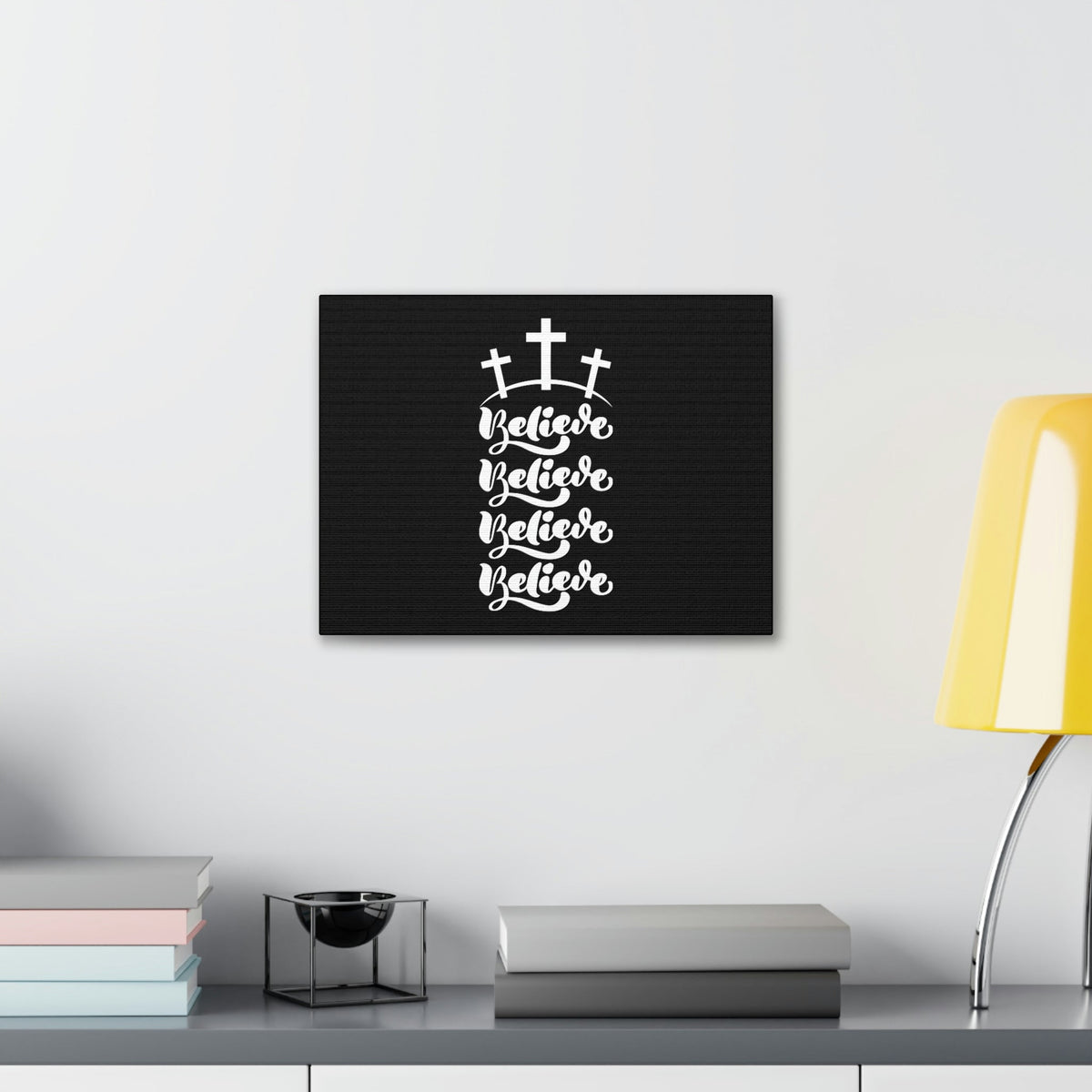Scripture Walls Believe Mark 9:23 Cross Black Christian Wall Art Bible Verse Print Ready to Hang Unframed-Express Your Love Gifts