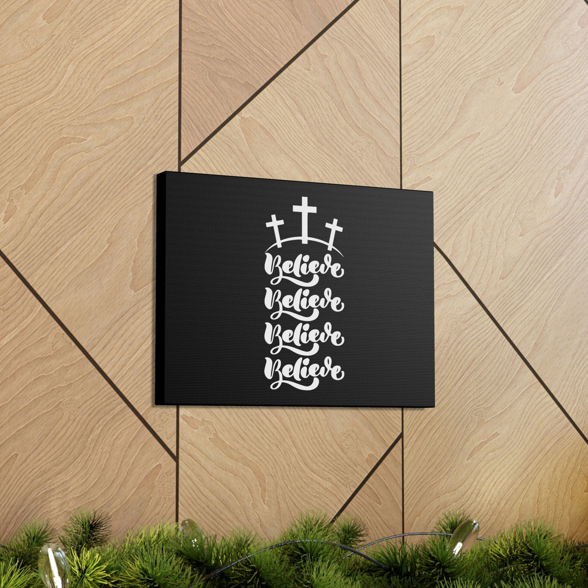Scripture Walls Believe Mark 9:23 Cross Black Christian Wall Art Bible Verse Print Ready to Hang Unframed-Express Your Love Gifts