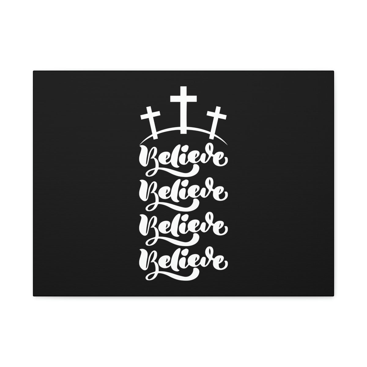 Scripture Walls Believe Mark 9:23 Cross Black Christian Wall Art Bible Verse Print Ready to Hang Unframed-Express Your Love Gifts