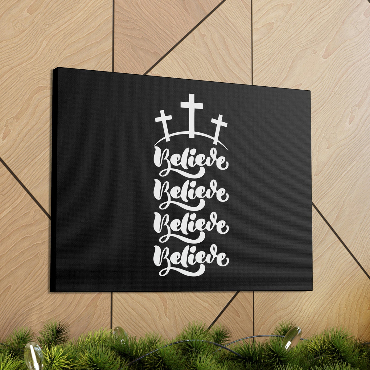Scripture Walls Believe Mark 9:23 Cross Black Christian Wall Art Bible Verse Print Ready to Hang Unframed-Express Your Love Gifts
