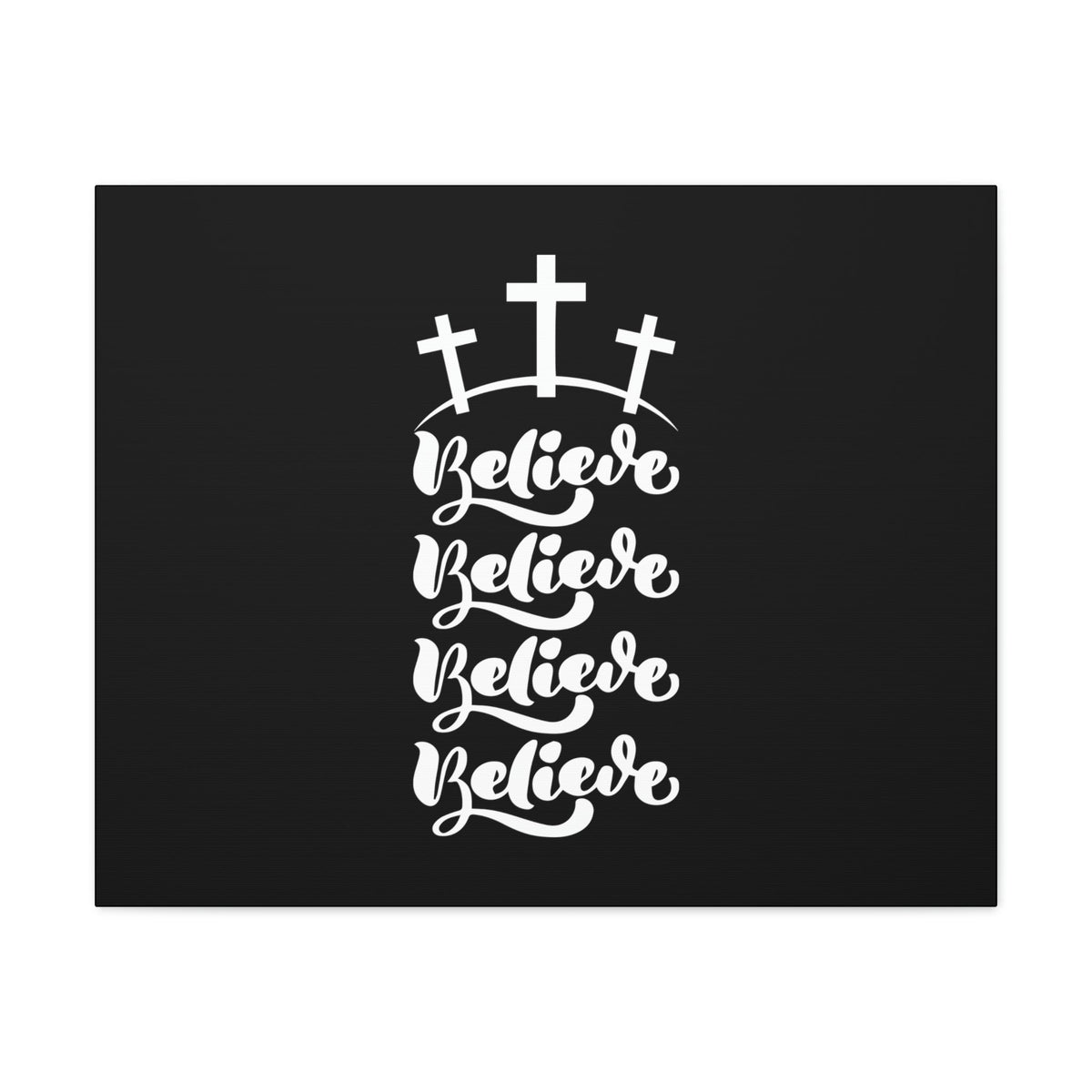 Scripture Walls Believe Mark 9:23 Cross Black Christian Wall Art Bible Verse Print Ready to Hang Unframed-Express Your Love Gifts