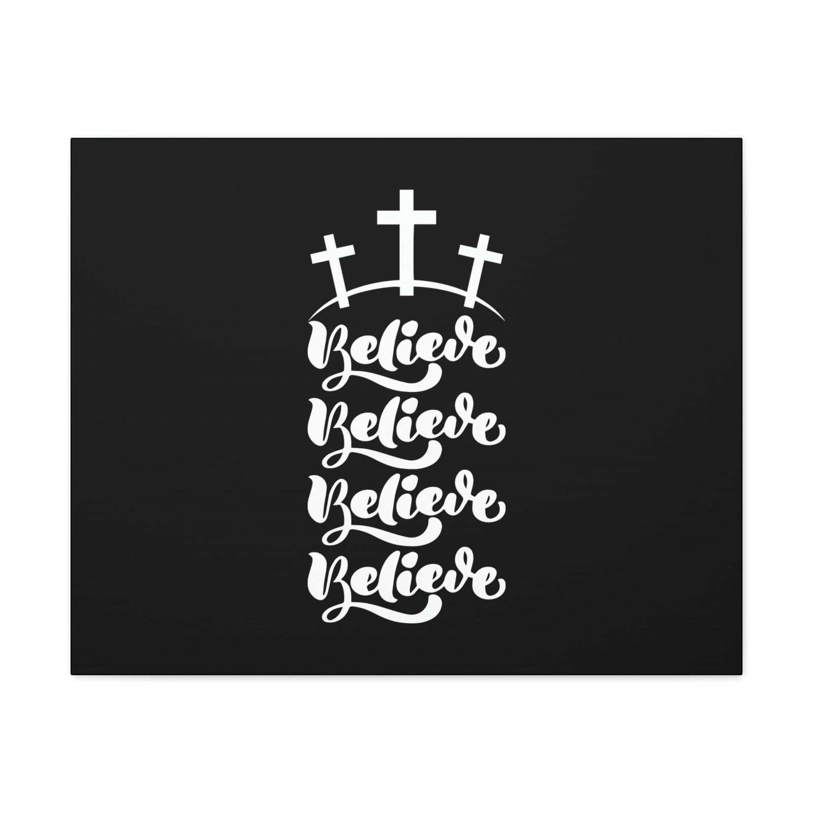 Scripture Walls Believe Mark 9:23 Cross Black Christian Wall Art Bible Verse Print Ready to Hang Unframed-Express Your Love Gifts