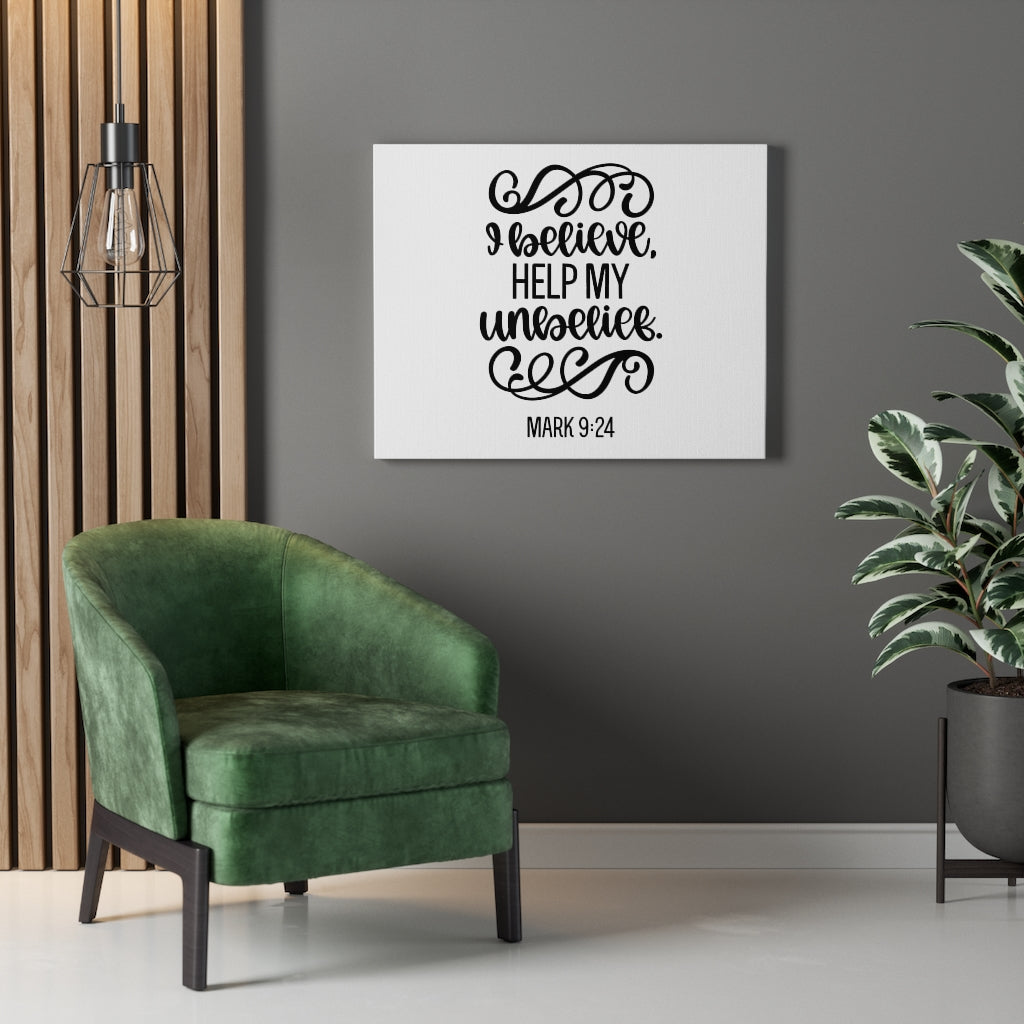 Scripture Walls Believe Mark 9:24 Bible Verse Canvas Christian Wall Art Ready to Hang Unframed-Express Your Love Gifts