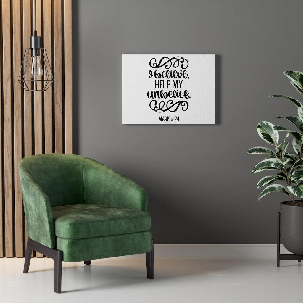 Scripture Walls Believe Mark 9:24 Bible Verse Canvas Christian Wall Art Ready to Hang Unframed-Express Your Love Gifts