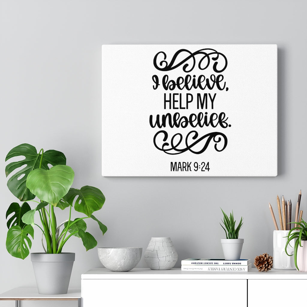 Scripture Walls Believe Mark 9:24 Bible Verse Canvas Christian Wall Art Ready to Hang Unframed-Express Your Love Gifts