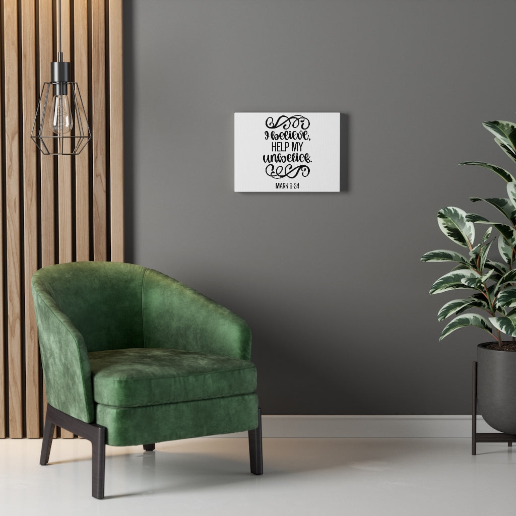 Scripture Walls Believe Mark 9:24 Bible Verse Canvas Christian Wall Art Ready to Hang Unframed-Express Your Love Gifts