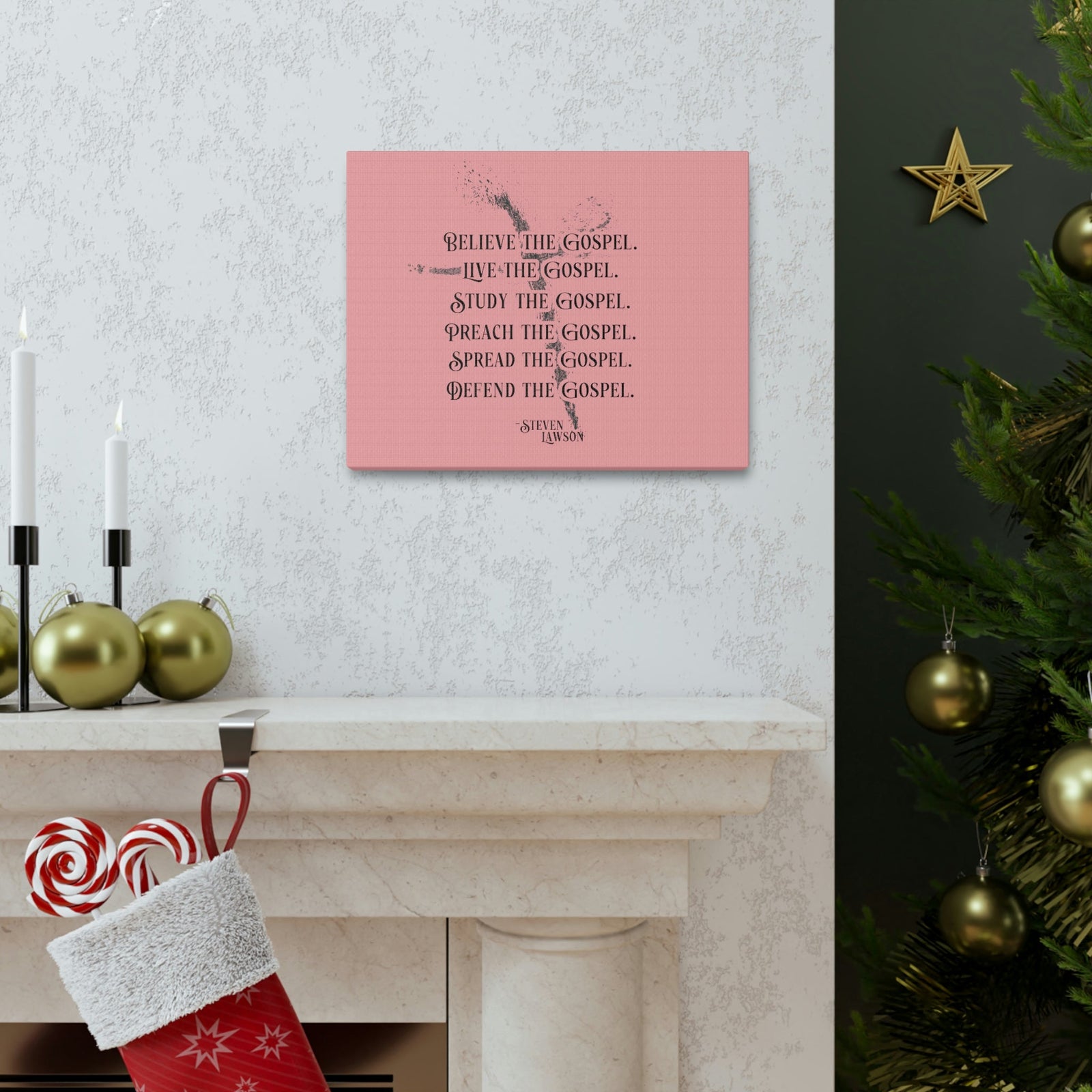 Scripture Walls Believe The Gospel Steven Lawson Romans 1:16 Bible Canvas Christian Wall Art Ready to Hang Unframed-Express Your Love Gifts