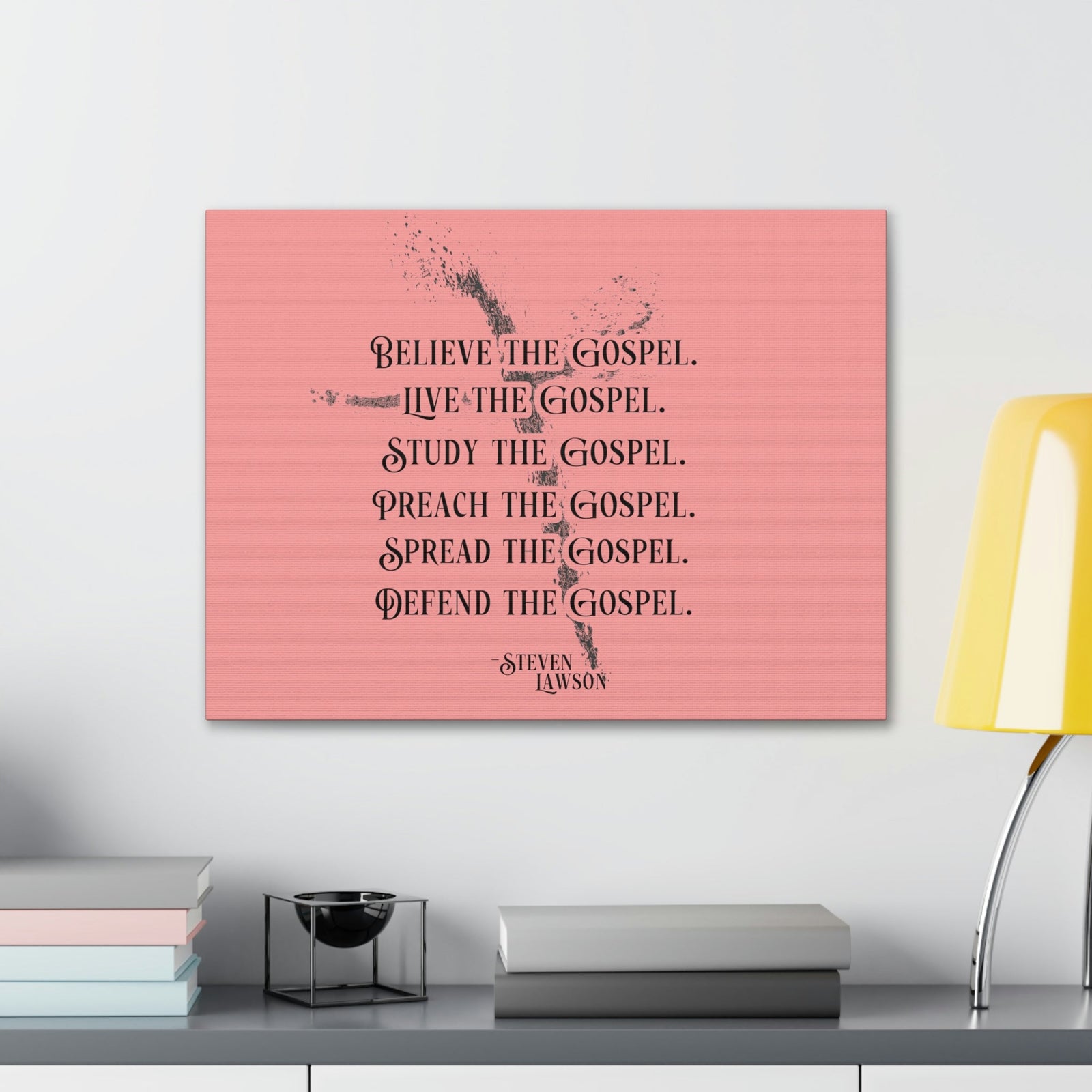 Scripture Walls Believe The Gospel Steven Lawson Romans 1:16 Bible Canvas Christian Wall Art Ready to Hang Unframed-Express Your Love Gifts